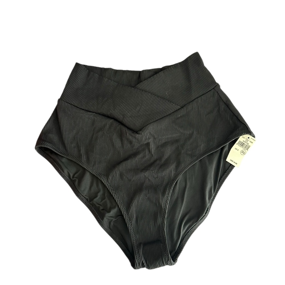 Aerie Ribbed Black Bikini Bottom